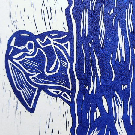 Finch Linocut Print