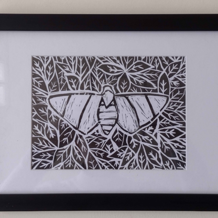 Moth Linocut Print